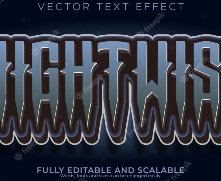 Free Vector | Nightwish horror text effect editable scary and cursed text  style
